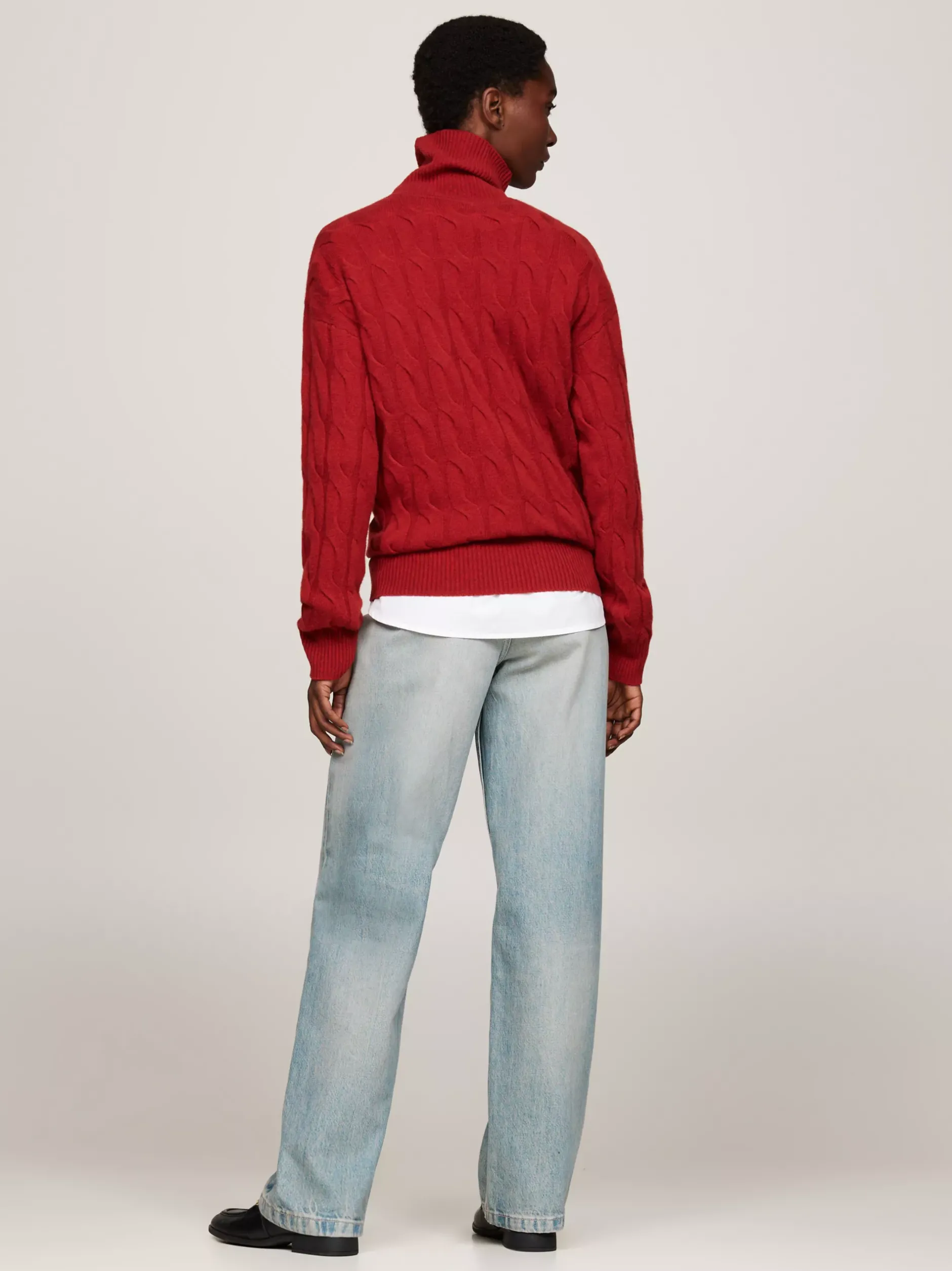 Swetry|Dzianina*Tommy Hilfiger Sweter Z Czystej Wełny Z Golfem DARK MAGMA