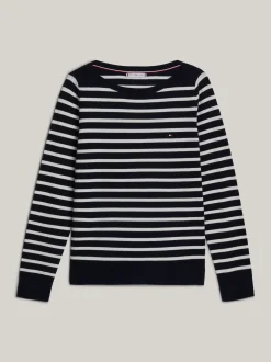Swetry|Dzianina*Tommy Hilfiger Sweter Z Dekoltem W łódkę Z Kolekcji Adaptive BRETON STP DESERT SKY/ IVORY PETAL