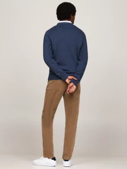 Swetry|Dzianina*Tommy Hilfiger Sweter Z Dekoltem W Szpic Z Kaszmirem AEGEAN SEA HEATHER