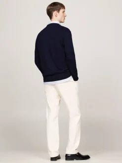 Swetry|Dzianina*Tommy Hilfiger Sweter Z Dekoltem W Szpic Z Kaszmirem DESERT SKY