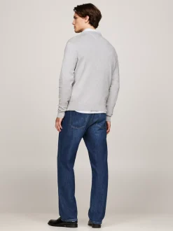 Swetry|Dzianina*Tommy Hilfiger Sweter Z Dekoltem W Szpic Z Kaszmirem LIGHT GREY HEATHER