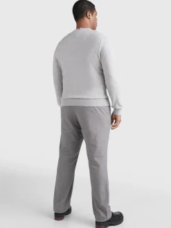 Swetry|Dzianina*Tommy Hilfiger Sweter Z Dekoltem W Szpic Z Kaszmirem LIGHT GREY HEATHER