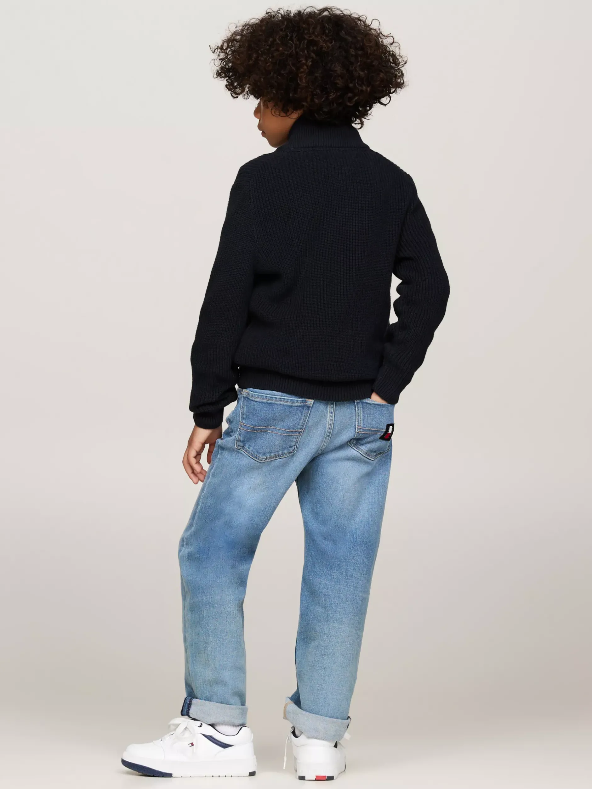 Dzianina*Tommy Hilfiger Sweter Z Dzianiny Z Zapięciem Na Zamek DESERT SKY
