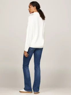 Swetry Z Golfem|Swetry*Tommy Hilfiger Sweter Z Golfem O Luźnym Kroju IVORY PETAL