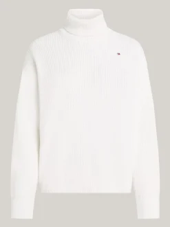 Swetry Z Golfem|Swetry*Tommy Hilfiger Sweter Z Golfem O Luźnym Kroju IVORY PETAL