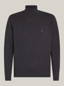 Swetry Z Golfem|Swetry*Tommy Hilfiger Sweter Z Golfem Z Domieszką Kaszmiru DARK GREY HEATHER