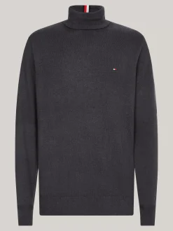 Swetry Z Golfem|Swetry*Tommy Hilfiger Sweter Z Golfem Z Domieszką Kaszmiru DARK GREY HEATHER