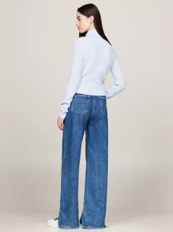 Swetry Z Golfem|Swetry*Tommy Hilfiger Sweter Z Golfem Z Mieszanki Wełny VESSEL BLUE MELANGE