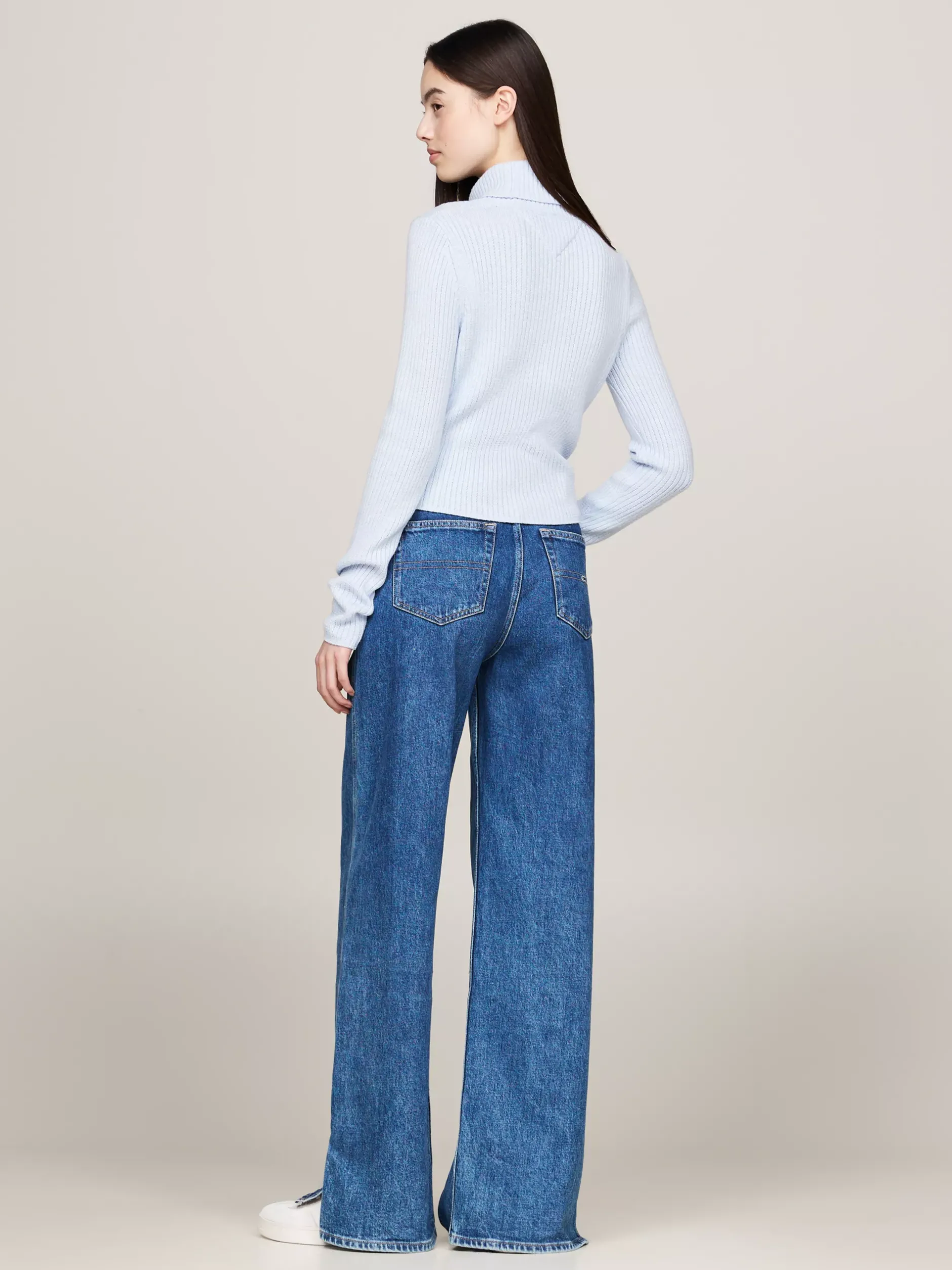 Swetry Z Golfem|Swetry*Tommy Hilfiger Sweter Z Golfem Z Mieszanki Wełny VESSEL BLUE MELANGE