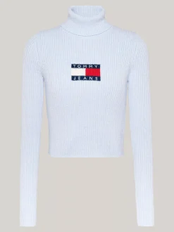 Swetry Z Golfem|Swetry*Tommy Hilfiger Sweter Z Golfem Z Mieszanki Wełny VESSEL BLUE MELANGE