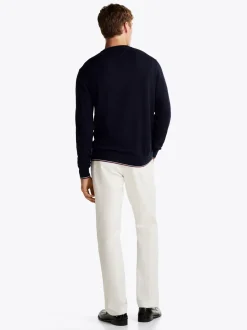 Swetry Z Okrągłym Dekoltem|Swetry*Tommy Hilfiger Sweter Z Jedwabiu Z Okrągłym Dekoltem DESERT SKY