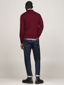 Swetry Z Okrągłym Dekoltem|Swetry*Tommy Hilfiger Sweter Z Jedwabiu Z Okrągłym Dekoltem DEEP ROUGE