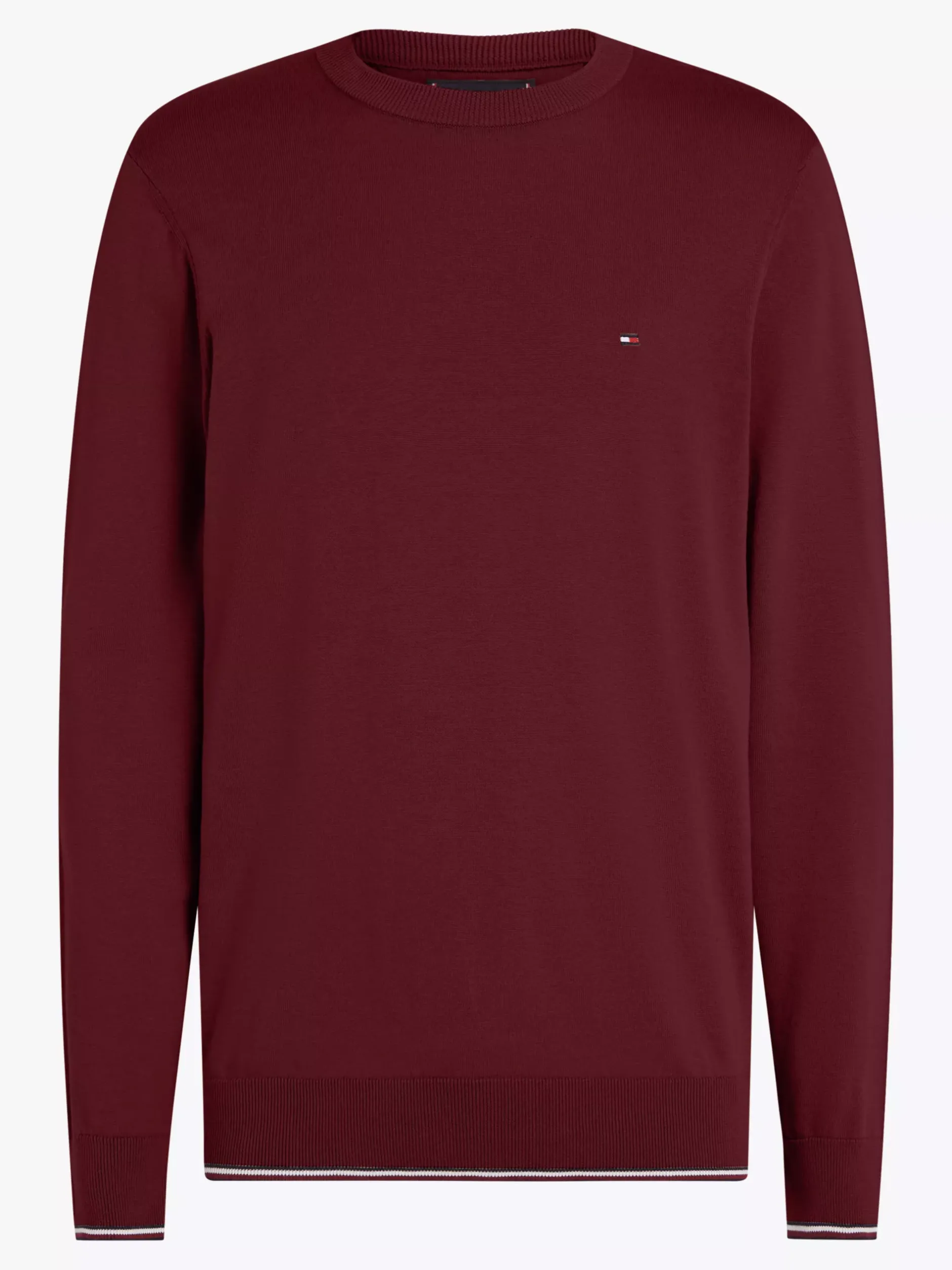 Swetry Z Okrągłym Dekoltem|Swetry*Tommy Hilfiger Sweter Z Jedwabiu Z Okrągłym Dekoltem DEEP ROUGE