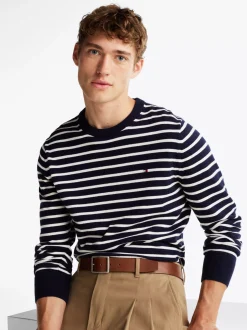Swetry Z Okrągłym Dekoltem|Swetry*Tommy Hilfiger Sweter Z Kaszmirem DESERT SKY/ IVORY