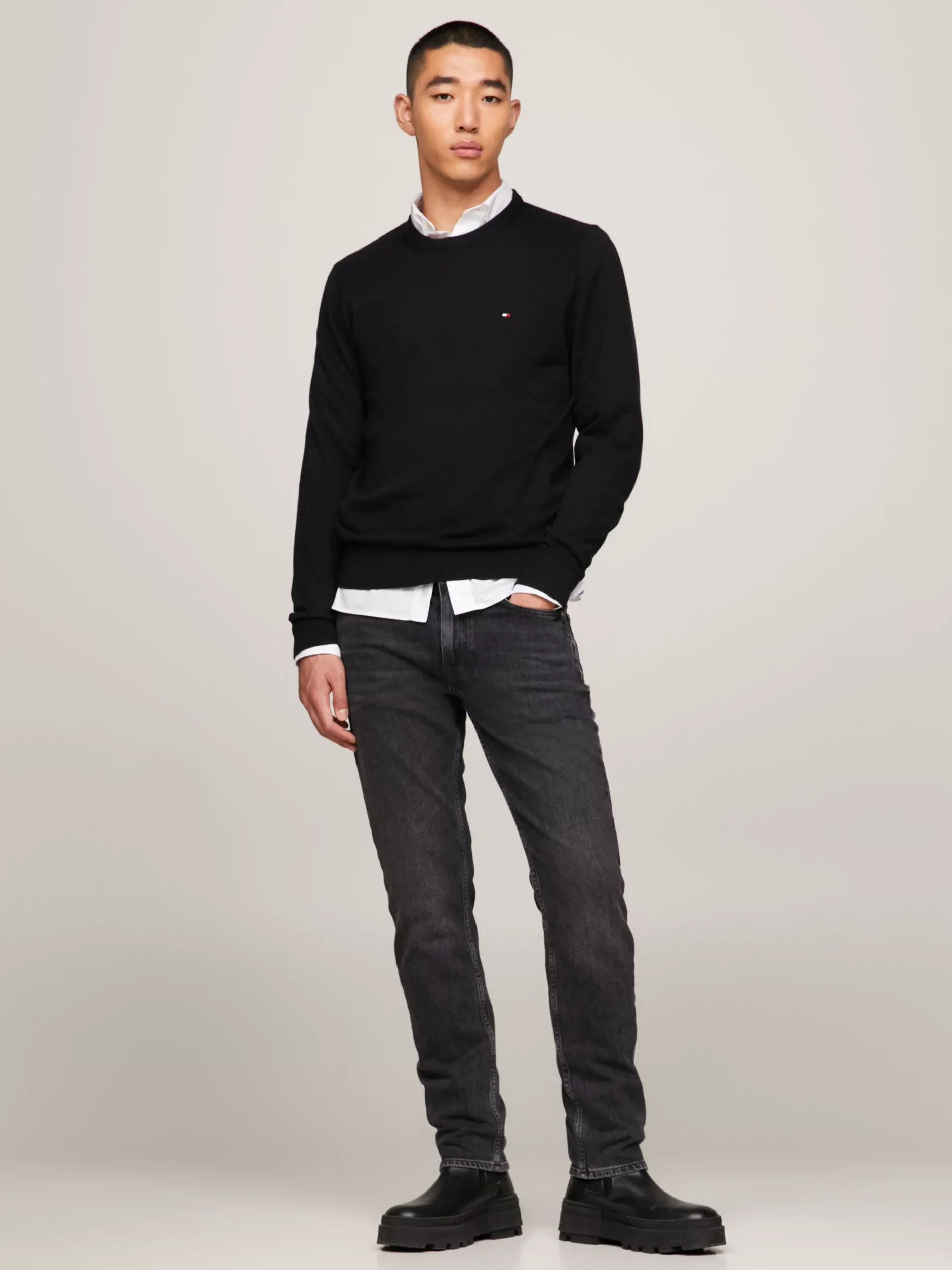 Swetry Z Okrągłym Dekoltem|Swetry*Tommy Hilfiger Sweter Z Kaszmirem BLACK
