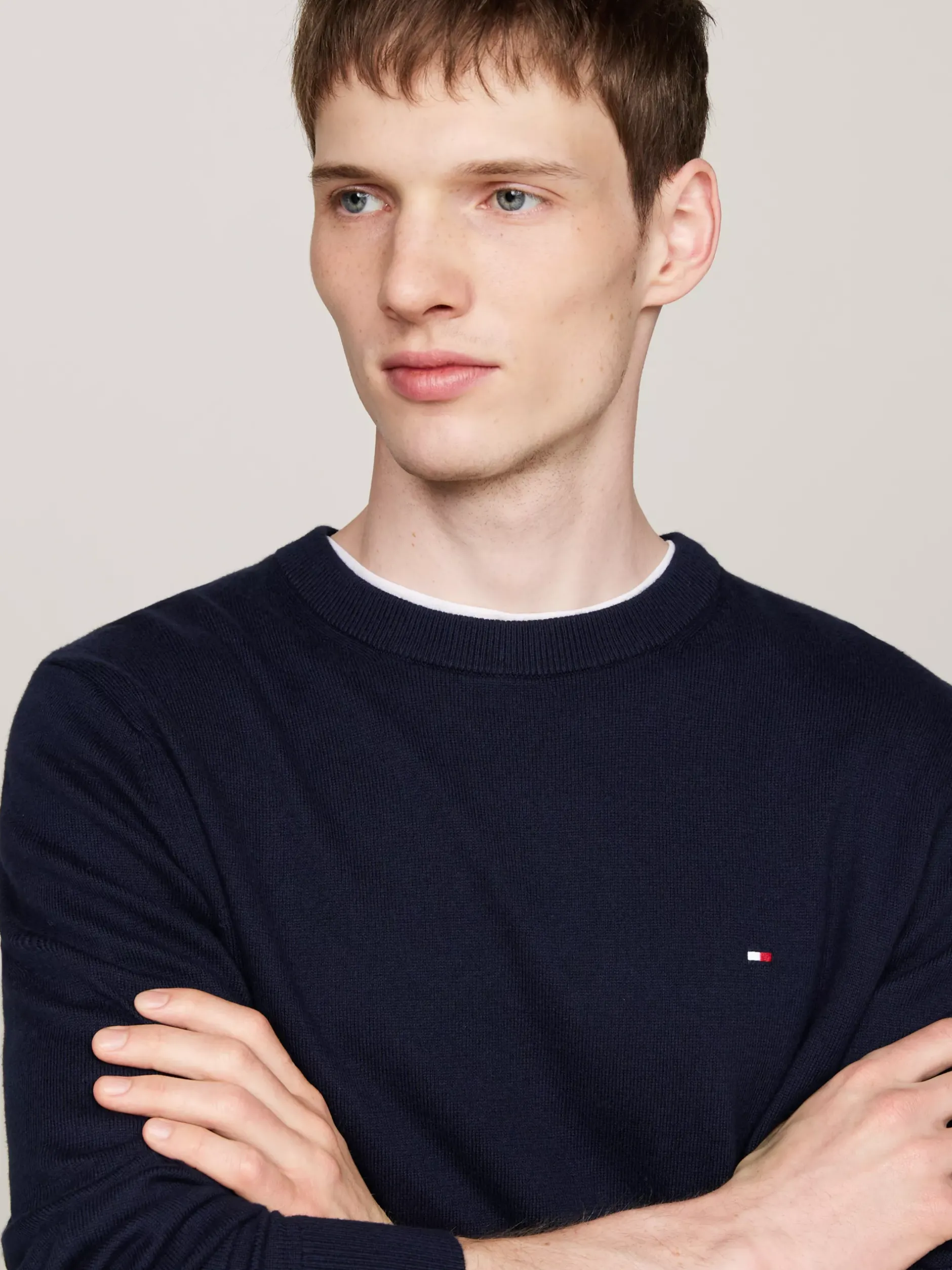 Swetry Z Okrągłym Dekoltem|Swetry*Tommy Hilfiger Sweter Z Kaszmirem DESERT SKY