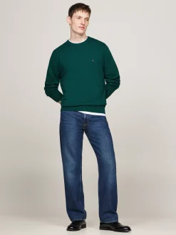 Swetry Z Okrągłym Dekoltem|Swetry*Tommy Hilfiger Sweter Z Kaszmirem ORNAMENTAL GREEN HEATHER