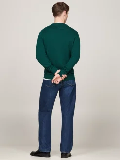 Swetry Z Okrągłym Dekoltem|Swetry*Tommy Hilfiger Sweter Z Kaszmirem ORNAMENTAL GREEN HEATHER
