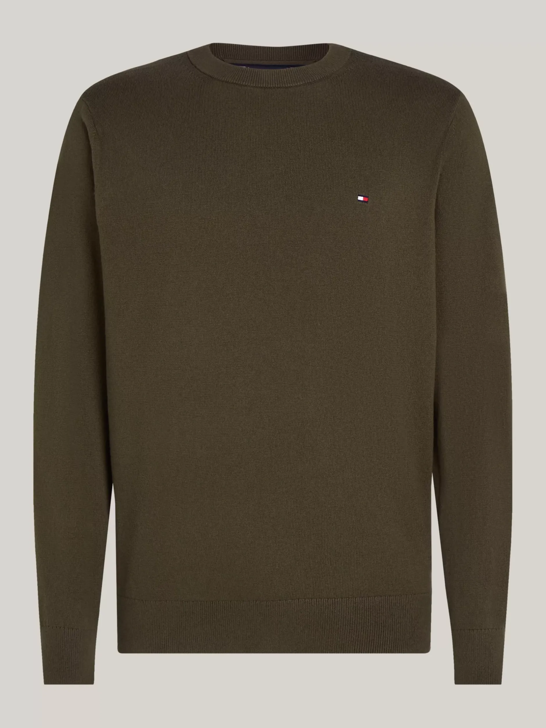 Swetry Z Okrągłym Dekoltem|Swetry*Tommy Hilfiger Sweter Z Kaszmirem ARMY GREEN