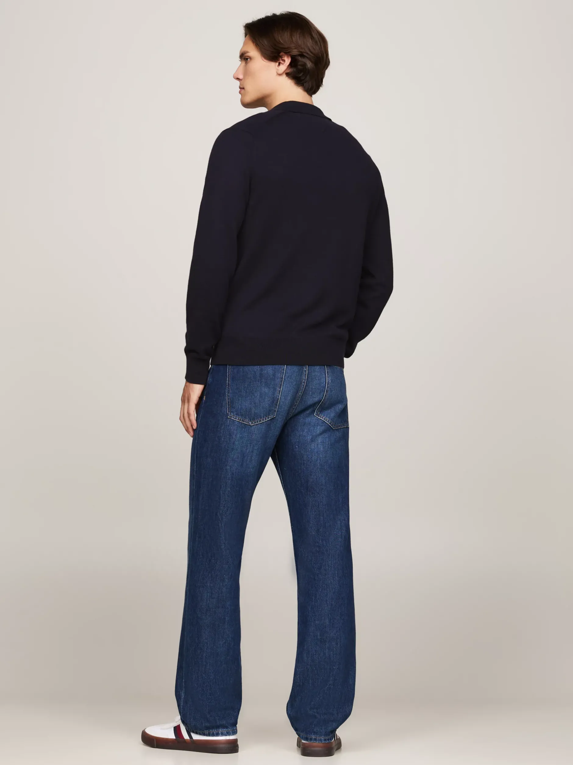 Swetry|Dzianina*Tommy Hilfiger Sweter Z Kaszmiru Z Kołnierzykiem Polo DESERT SKY