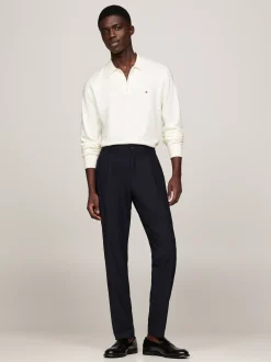 Swetry|Dzianina*Tommy Hilfiger Sweter Z Kaszmiru Z Kołnierzykiem Polo IVORY