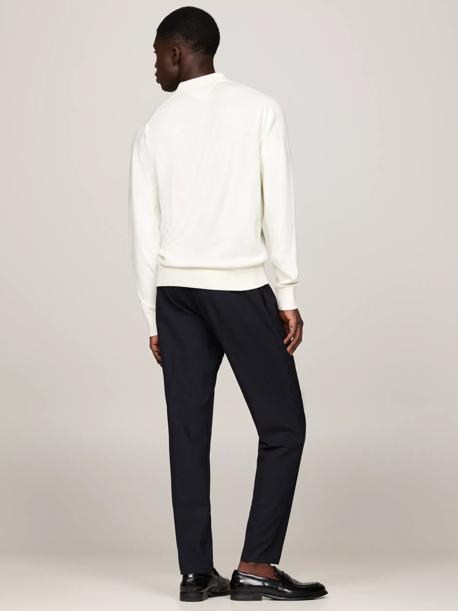 Swetry|Dzianina*Tommy Hilfiger Sweter Z Kaszmiru Z Kołnierzykiem Polo IVORY
