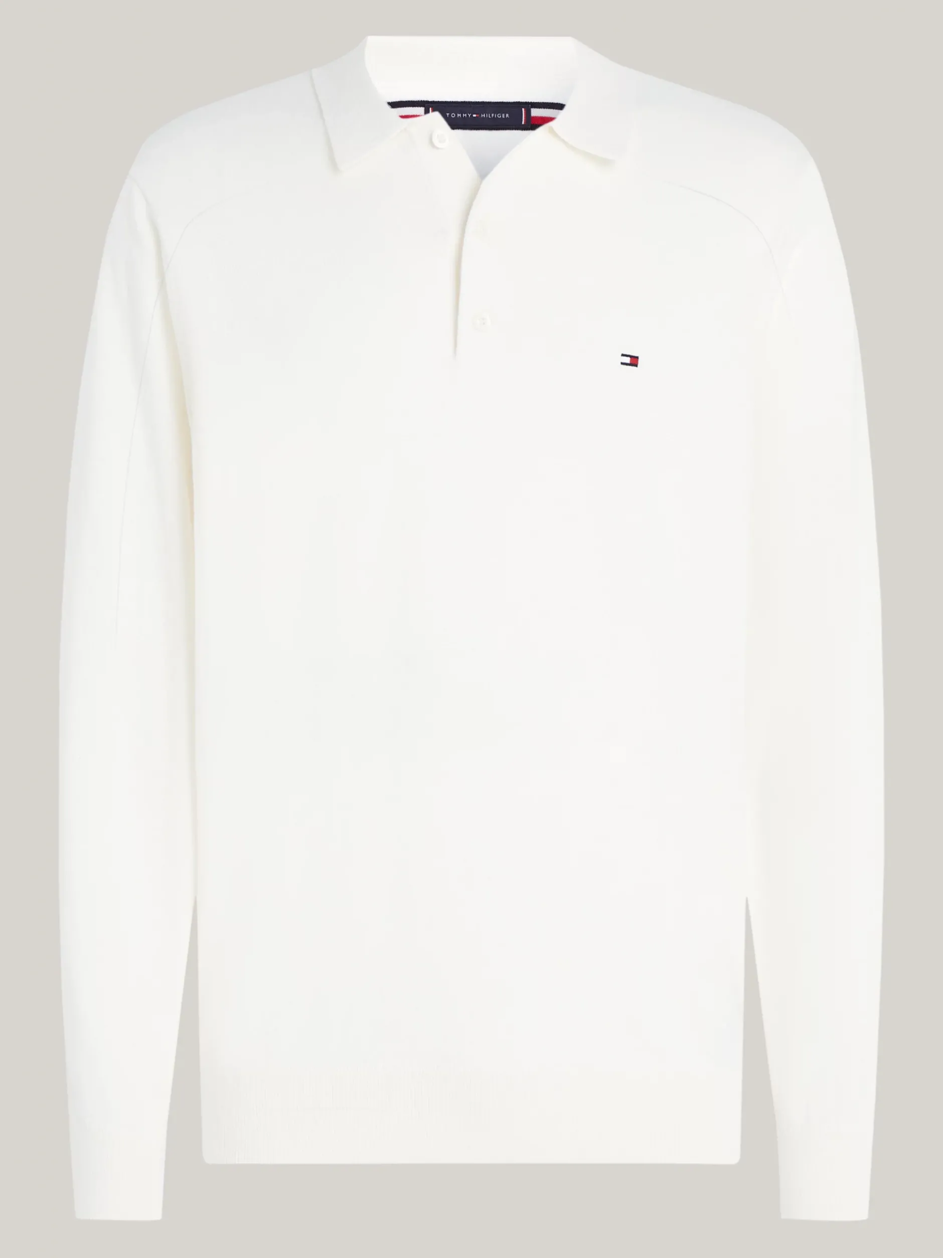 Swetry|Dzianina*Tommy Hilfiger Sweter Z Kaszmiru Z Kołnierzykiem Polo IVORY