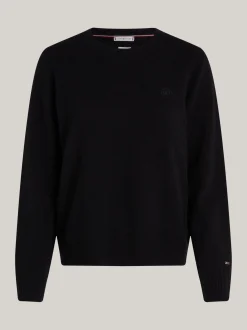 Swetry|Dzianina*Tommy Hilfiger Sweter Z Kaszmiru Z Okrągłym Dekoltem BLACK