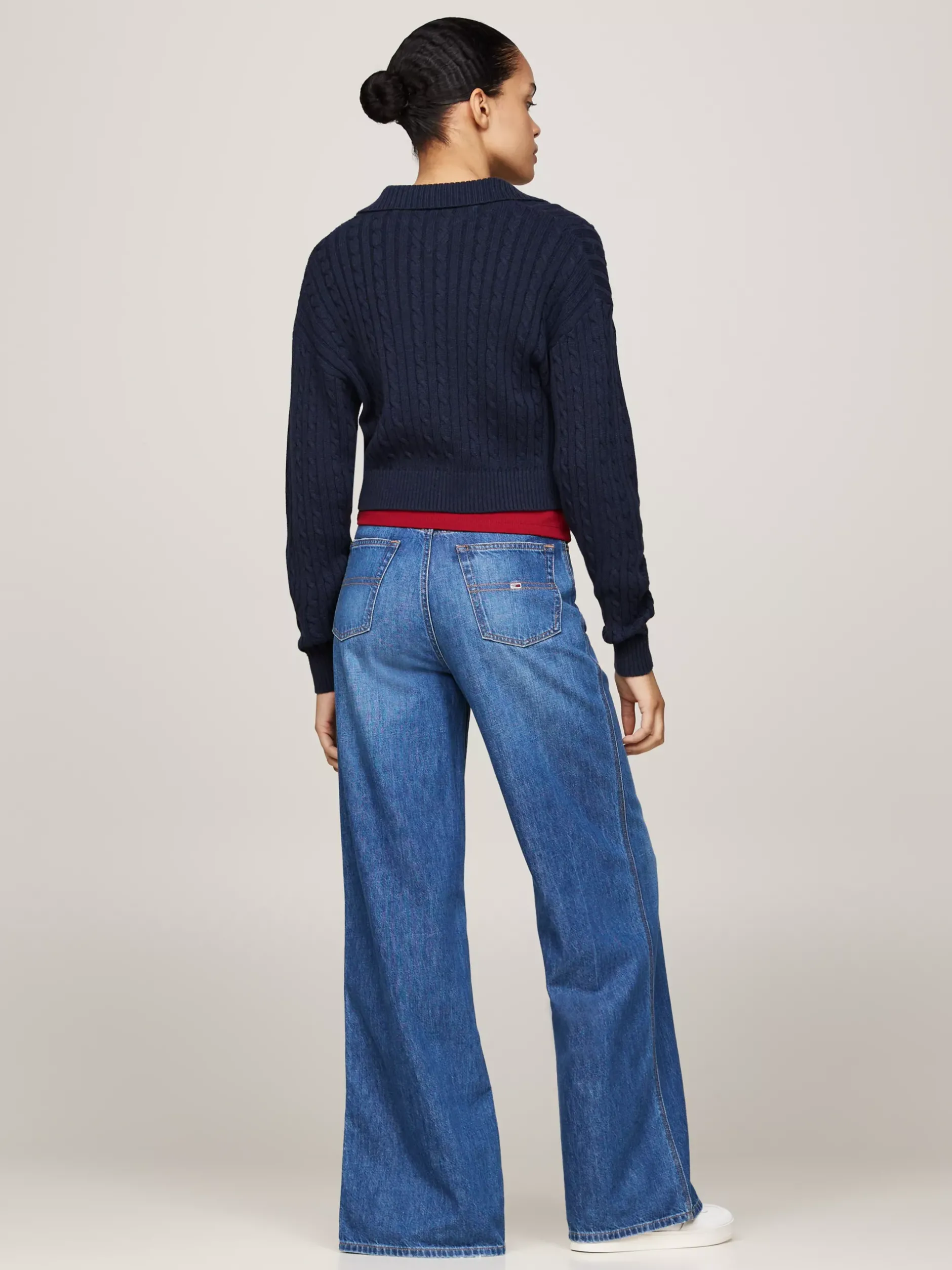Swetry|Dzianina*Tommy Hilfiger Sweter Z Kołnierzem Rugby DARK NIGHT NAVY MELANGE