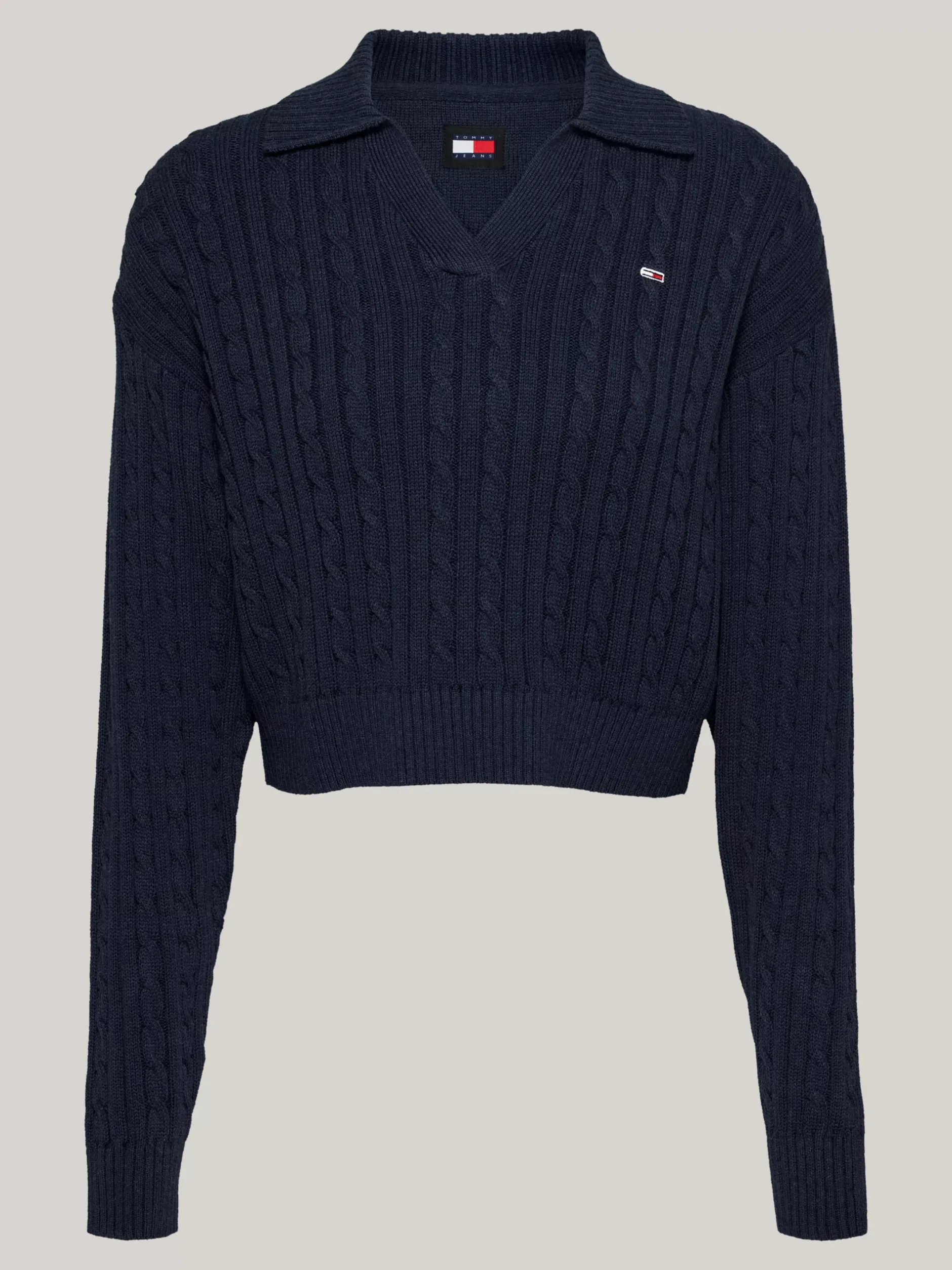 Swetry|Dzianina*Tommy Hilfiger Sweter Z Kołnierzem Rugby DARK NIGHT NAVY MELANGE