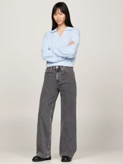 Swetry|Dzianina*Tommy Hilfiger Sweter Z Kołnierzem Rugby VESSEL BLUE MELANGE