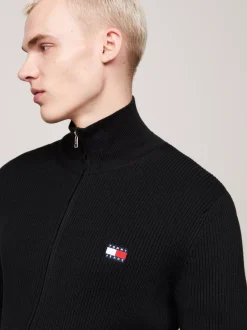 Swetry|Dzianina*Tommy Hilfiger Sweter Z Mieszanki Wełny Z Naszywką Tommy BLACK
