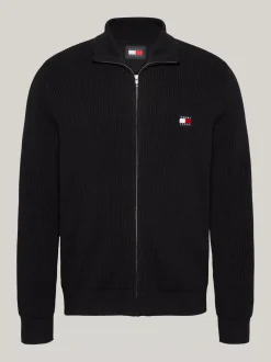 Swetry|Dzianina*Tommy Hilfiger Sweter Z Mieszanki Wełny Z Naszywką Tommy BLACK