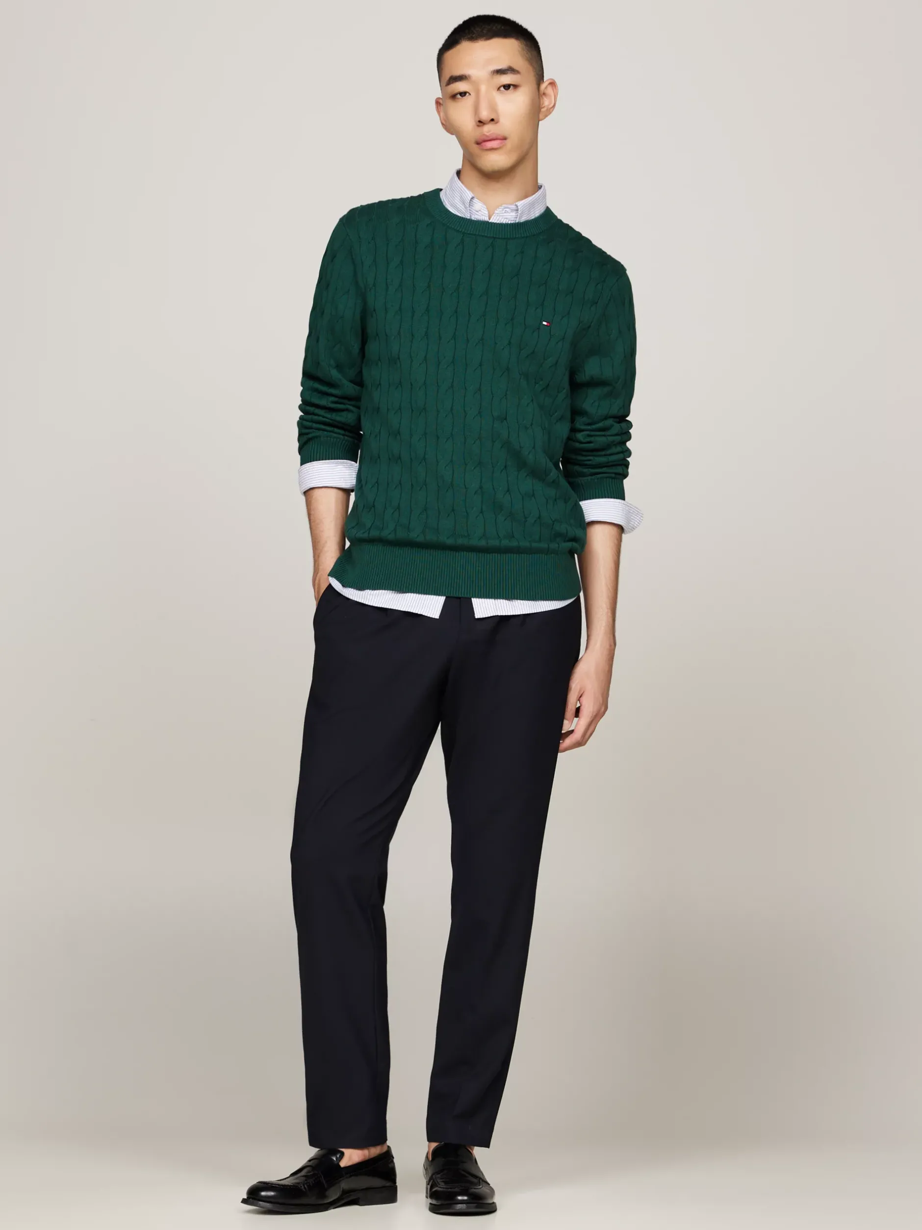 Swetry Z Okrągłym Dekoltem|Swetry*Tommy Hilfiger Sweter Z Okrągłym Dekoltem ORNAMENTAL GREEN