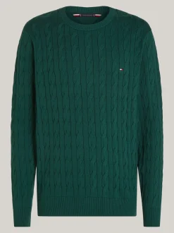 Swetry Z Okrągłym Dekoltem|Swetry*Tommy Hilfiger Sweter Z Okrągłym Dekoltem ORNAMENTAL GREEN