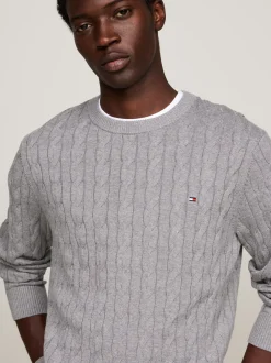 Swetry Z Okrągłym Dekoltem|Swetry*Tommy Hilfiger Sweter Z Okrągłym Dekoltem MEDIUM GREY HEATHER