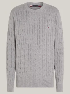 Swetry Z Okrągłym Dekoltem|Swetry*Tommy Hilfiger Sweter Z Okrągłym Dekoltem MEDIUM GREY HEATHER