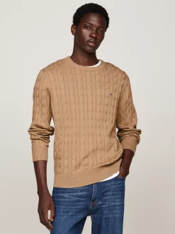 Swetry Z Okrągłym Dekoltem|Swetry*Tommy Hilfiger Sweter Z Okrągłym Dekoltem SAFARI CANVAS