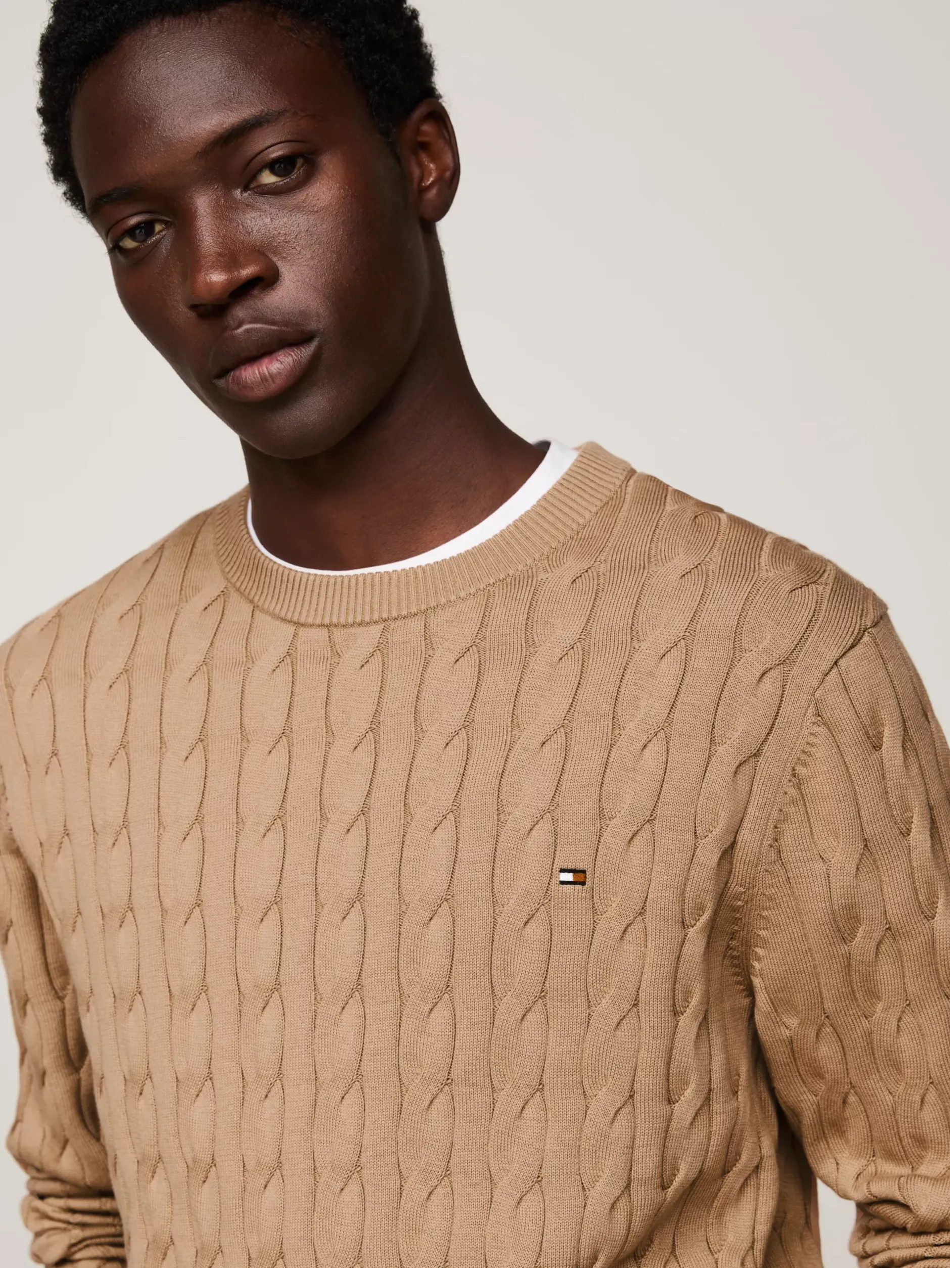 Swetry Z Okrągłym Dekoltem|Swetry*Tommy Hilfiger Sweter Z Okrągłym Dekoltem SAFARI CANVAS