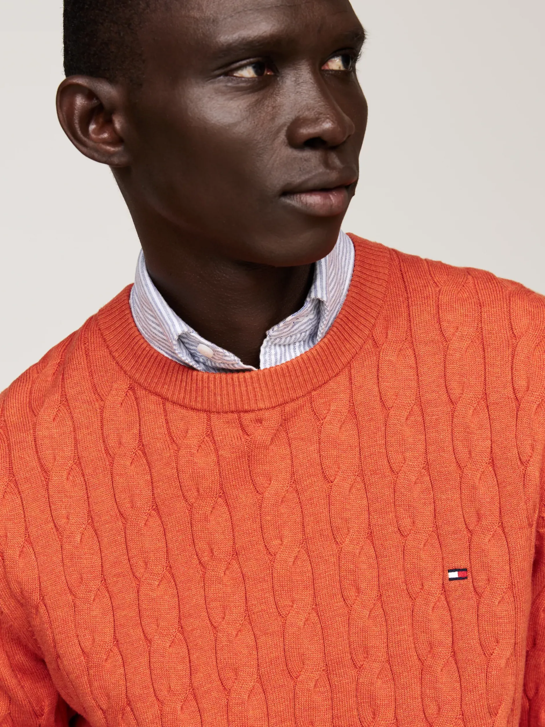 Swetry Z Okrągłym Dekoltem|Swetry*Tommy Hilfiger Sweter Z Okrągłym Dekoltem ORANGE THUNDER HEATHER