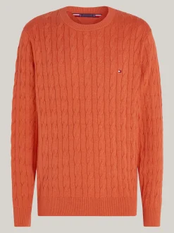 Swetry Z Okrągłym Dekoltem|Swetry*Tommy Hilfiger Sweter Z Okrągłym Dekoltem ORANGE THUNDER HEATHER