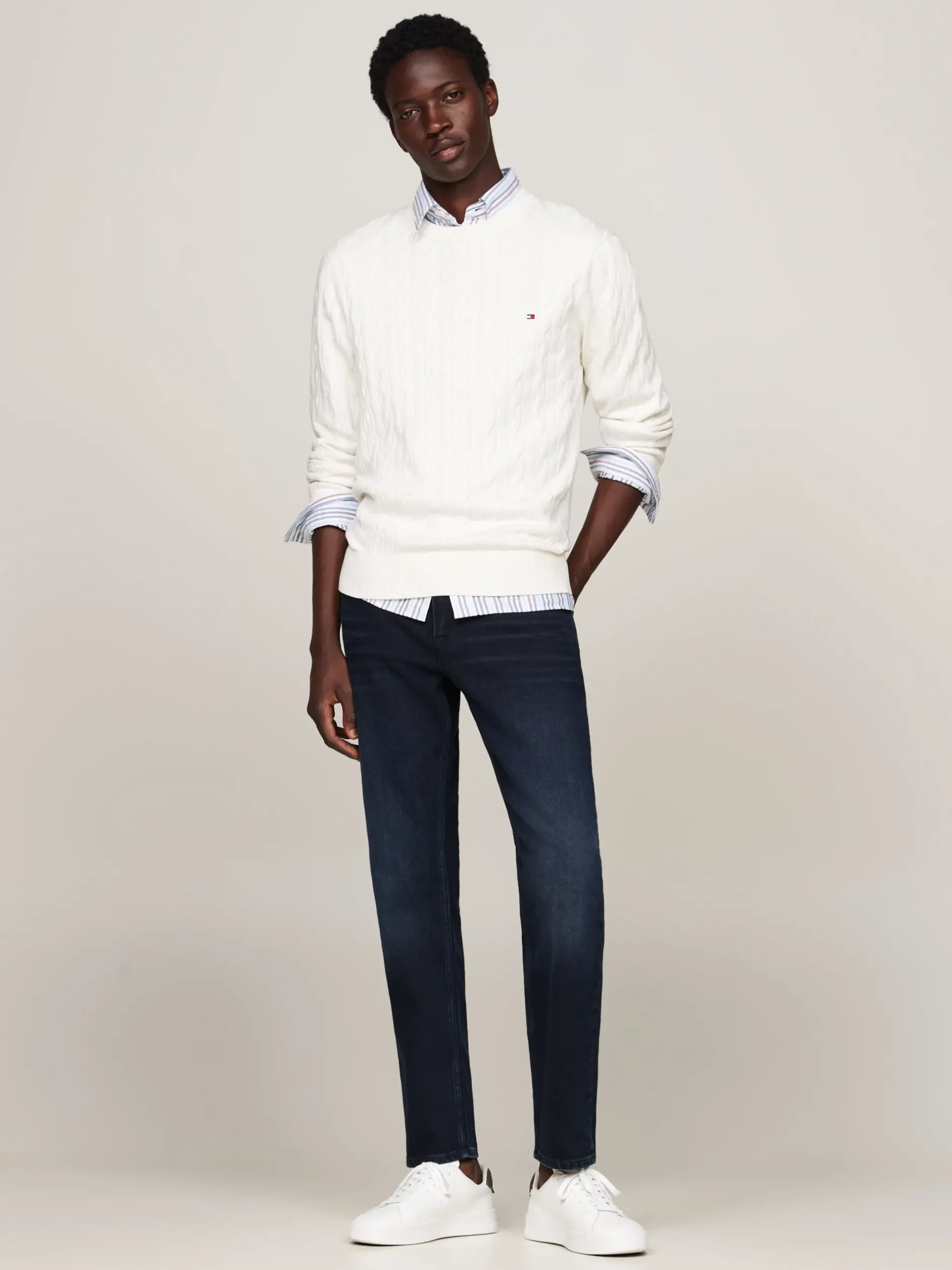 Swetry Z Okrągłym Dekoltem|Swetry*Tommy Hilfiger Sweter Z Okrągłym Dekoltem IVORY