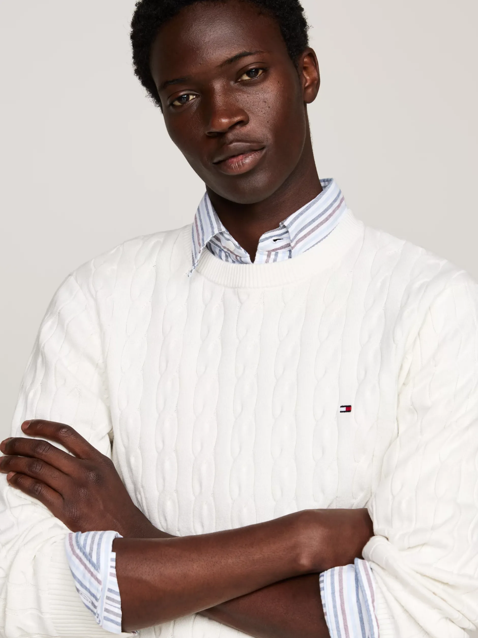 Swetry Z Okrągłym Dekoltem|Swetry*Tommy Hilfiger Sweter Z Okrągłym Dekoltem IVORY