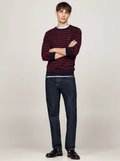 Swetry Z Okrągłym Dekoltem|Swetry*Tommy Hilfiger Sweter Z Okrągłym Dekoltem I Flagą DESERT SKY/ DARK MAGMA
