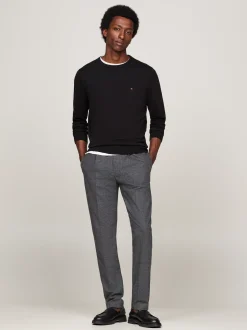 Swetry Z Okrągłym Dekoltem|Swetry*Tommy Hilfiger Sweter Z Okrągłym Dekoltem I Flagą BLACK