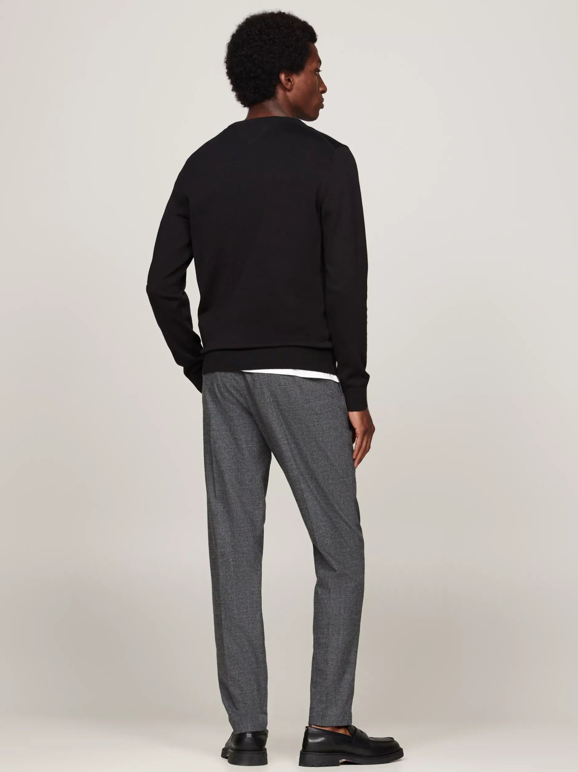 Swetry Z Okrągłym Dekoltem|Swetry*Tommy Hilfiger Sweter Z Okrągłym Dekoltem I Flagą BLACK