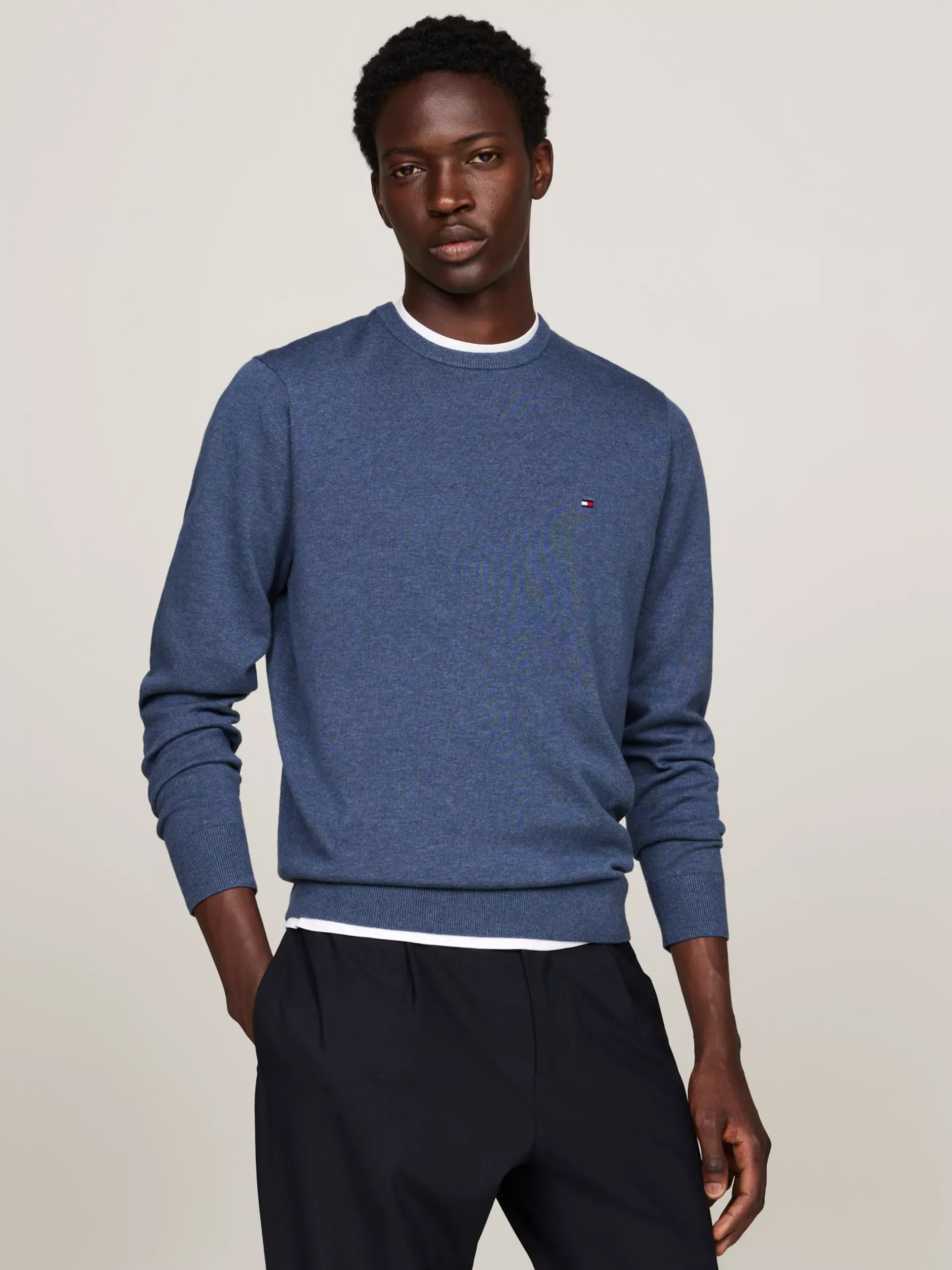 Swetry Z Okrągłym Dekoltem|Swetry*Tommy Hilfiger Sweter Z Okrągłym Dekoltem I Flagą AEGEAN SEA HTR
