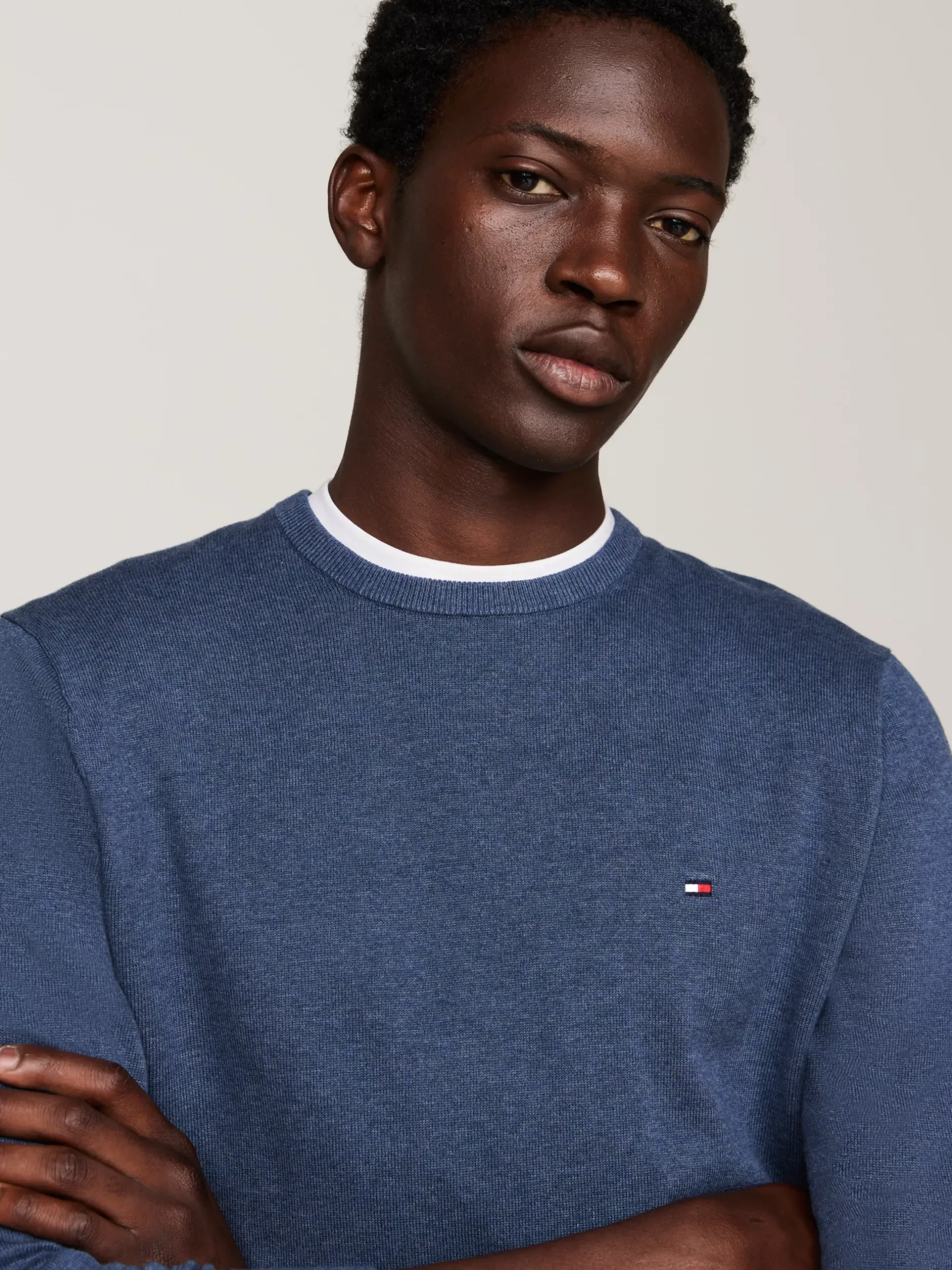 Swetry Z Okrągłym Dekoltem|Swetry*Tommy Hilfiger Sweter Z Okrągłym Dekoltem I Flagą AEGEAN SEA HTR