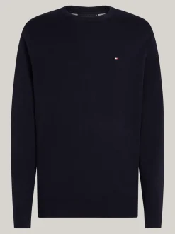 Swetry Z Okrągłym Dekoltem|Swetry*Tommy Hilfiger Sweter Z Okrągłym Dekoltem I Flagą DESERT SKY
