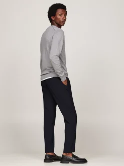 Swetry Z Okrągłym Dekoltem|Swetry*Tommy Hilfiger Sweter Z Okrągłym Dekoltem I Flagą MEDIUM GREY HEATHER
